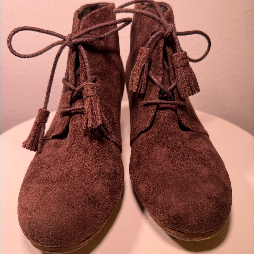 Dr. Scholl's Dark Brown Suede Ankle Booties